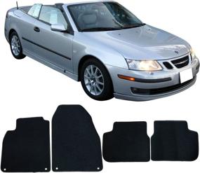 img 3 attached to 🚗 Floor Mat Compatible with 2003-2011 Saab 9-3: Factory Fitment Nylon Carpet Front & Rear Black 4PC Mats by IKON MOTORSPORTS, 2004-2010