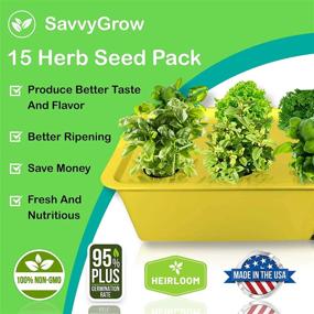 img 2 attached to SavvyGrow'S 15 Heirloom Herb Seed Collection: 4000+ Seeds With 95% Germination Rate, Free Markers, Non-GMO, And USA-Sourced