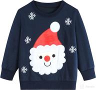 🎅 christmas reindeer santa claus sweatshirt for toddler baby boys and girls - xmas shirts with long sleeve pullover tops - ages 2-7 years logo