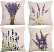 4-pack decorative throw pillow cover 18x18, lavender garden outdoor patio pillow cushion cases for couch, porch, sofa, bed (insert not included) – lavender logo