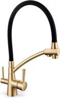 gappo gold кухонный кран выдвижная раковина с двойной ручкой 3-в-1 high arc water filter purifier golden логотип