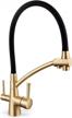 gappo gold kitchen faucet pull out sink dual handle 3-in-1 high arc water filter purifier golden logo