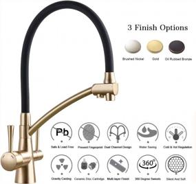 img 3 attached to GAPPO Gold Kitchen Faucet Pull Out Sink Dual Handle 3-In-1 High Arc Water Filter Purifier Golden