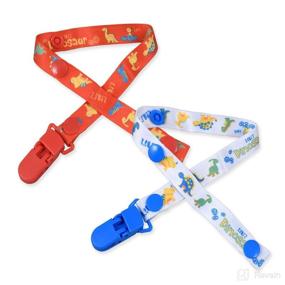 img 1 attached to 🦖 Rearz Dinosaur Adult Pacifier with Lanyard and Clip (2 Pack) - Comfortable and Fun Pacifiers for Adults