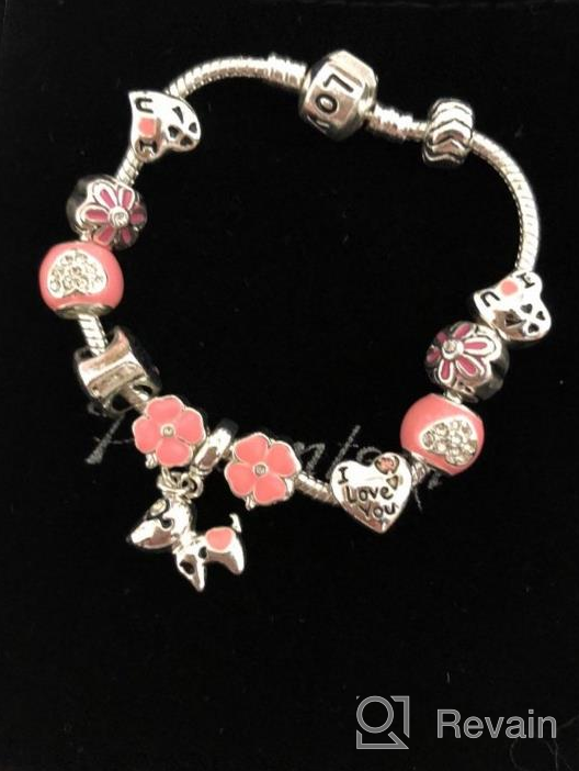 img 1 attached to Lucky Charm Bracelet for Daughter: Presentski's Love and Clover Silver Plated Lucky Dog Charm Bracelet review by Steve Beaumont