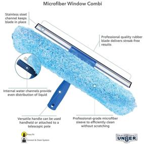 img 3 attached to 🪟 Unger Professional 10" Window Cleaning Tool: Ultimate 2-in-1 Microfiber Scrubber and Squeegee for Sparkling Windows".