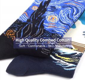 img 1 attached to Colorful Combed Cotton Socks For Men - Novelty And Funny Casual Dress Crew Socks Pack By WeciBor