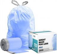 100 tinted blue drawstring garbage liners 8-9 gallon, 30-35 liter, custom fit for simplehuman (x) code h compatible trash cans, 18.5" x 28" by plasticplace logo