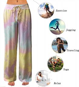 img 3 attached to Women'S Comfy Casual Palazzo Lounge Pants - CCKO Tie Dye Drawstring Wide Leg For All Seasons