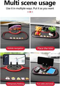 img 1 attached to 📱 DJZNDINGJIEJIE 4-in-1 Non-Slip Phone Pad for Car: Multifunctional Dashboard Mat, Anti-Skid Sticky Pad with Cartoon Design