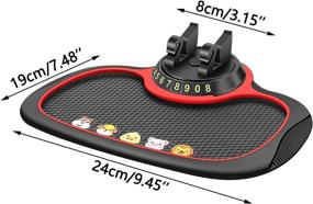 img 2 attached to 📱 DJZNDINGJIEJIE 4-in-1 Non-Slip Phone Pad for Car: Multifunctional Dashboard Mat, Anti-Skid Sticky Pad with Cartoon Design