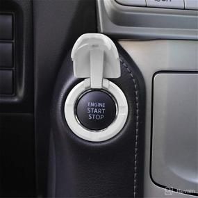 img 1 attached to Car Engine Start Stop Button Cover Push Start Button Cover Anti-Scratch Car Engine Decoration Cover (White)
