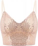 reflective metallic women's crop top with spaghetti straps - tight sleeveless tube vest blouse from vimoisa logo