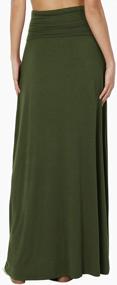 img 3 attached to Women'S Casual Lounge Solid Draped Jersey Relaxed Long Maxi Skirt - TheMogan S~3XL