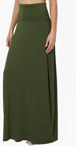 img 2 attached to Women'S Casual Lounge Solid Draped Jersey Relaxed Long Maxi Skirt - TheMogan S~3XL