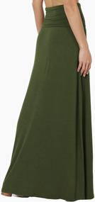 img 1 attached to Women'S Casual Lounge Solid Draped Jersey Relaxed Long Maxi Skirt - TheMogan S~3XL