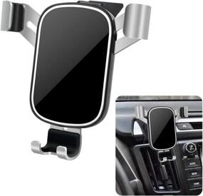 img 4 attached to 📱 LUNQIN Car Phone Holder for Toyota RAV4 [2016-2018] - Secure Mount for Big Phones with Cases - Auto Accessories Navigation Bracket - Interior Decor - Mirror Phone Holder