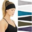 huachi women's headbands: athletic yoga workout sports exercise hair bands for men - non slip sweat wicking summer cloth plain colors logo