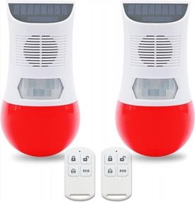 img 4 attached to Solar-Powered Security Alarm With Loud Siren And Motion Detection - Perfect For Outdoor Protection And Home Safety – 2 Pack