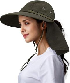 img 4 attached to UV-Protected Wide Brim Hat With Neck Flap For Women: Perfect For Hiking, Fishing & Gardening