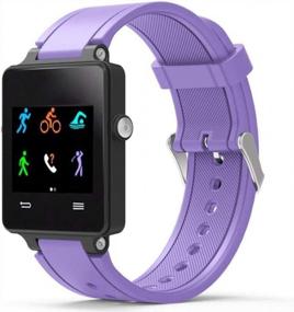 img 3 attached to Яркий фиолетовый силиконовый браслет с металлической застежкой для смарт-часов Garmin Vivoactive GPS - высококачественный сменный ремешок для любителей фитнеса