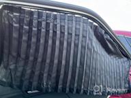 img 1 attached to Universal Car Side Window Sun Shades - Privacy Black Blinds With Silk Satin Front Curtains - Keeps Car Cooler And Blocks Sun Glare - 2 Piece Set Ideal For Baby Sleeping And Auto Accessories review by Robert Farrar