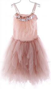 img 2 attached to OBEEII Little Girl Swan Princess Feather Fringe Tutu Dress For Pageants, Weddings, Parties And Formal Events