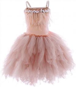 img 4 attached to OBEEII Little Girl Swan Princess Feather Fringe Tutu Dress For Pageants, Weddings, Parties And Formal Events