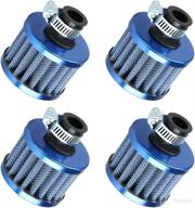 🚗 esupport 12mm mini blue universal car motor cone cold clean air intake filter turbo vent breather - pack of 4: enhance performance & protect your engine! логотип