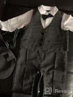 img 1 attached to 3-Piece Baby Boy Suit Outfit: Tuxedo Jumpsuit, Vest Coat & Beret Hat - WESIDOM review by Jason Bell