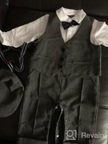 img 6 attached to 3-Piece Baby Boy Suit Outfit: Tuxedo Jumpsuit, Vest Coat & Beret Hat - WESIDOM