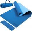 sportneer 8mm tpe eco-friendly extra thick yoga mat with knee pad - non slip for all types of yoga, pilates & floor workouts | 72"l x 27"w x 1/3 inch large pro mat + carrying strap logo