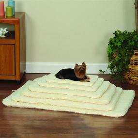 img 1 attached to 🐶 Enhance Your Dog's Comfort with the Cozy Slumber Pet Double Sided Sherpa Dog Crate Mat in Natural