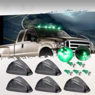 🚗 5pcs cab marker light smoke cover green led for ford super duty trucks (1999-2016) - upgrade your cab roof running light! логотип