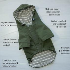 img 2 attached to Highland Dog Jacket and Raincoat - Water-Repellent, Windproof, and Harness-Friendly Winter Dog Coat and Stylish Dog Raincoat with Adjustable Drawstrings, Optional Hood, Premium Gunmetal Hardware, and Back Pocket by DJANGO