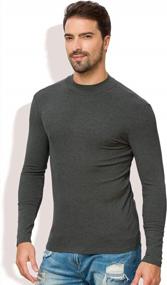 img 4 attached to XShing Mens Long Sleeve Turtleneck T Shirts Stretchy Slim Fit Athletic Warm Sweater