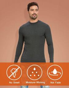 img 2 attached to XShing Mens Long Sleeve Turtleneck T Shirts Stretchy Slim Fit Athletic Warm Sweater