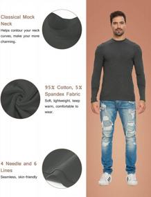 img 1 attached to XShing Mens Long Sleeve Turtleneck T Shirts Stretchy Slim Fit Athletic Warm Sweater