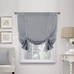 img 4 attached to Stylish & Functional: H.VERSAILTEX Blackout Tie Up Curtain In Dove Gray For Small Windows - Thermal Insulation & Privacy Guaranteed (42"X63" Rod Pocket Panel, Set Of 1)