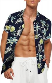 img 4 attached to Stay Cool And Stylish In AOTORR Men'S 4 Way Stretch Hawaiian Shirt For Beach And Casual Wear