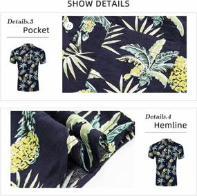 img 1 attached to Stay Cool And Stylish In AOTORR Men'S 4 Way Stretch Hawaiian Shirt For Beach And Casual Wear