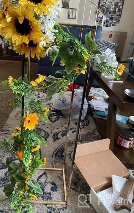 img 1 attached to UKELER Large Artificial Sunflowers 6'' Fake Silk Sunflower Bouquets For Indoor Outdoor Decoration, Wedding Decoration, DIY Garden Decor, Party Decoration review by Gregory Rasmussen