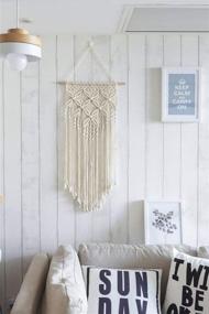 img 1 attached to Macrame Wall Hanging Tapestry - Woven Art Decor For Home Boho Style 12" X 31.5