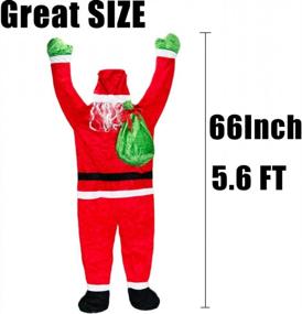 img 2 attached to 5.6FT Hanging Santa Claus Christmas Decorations For Outdoor Gutter Roof Chimney Tree - Perfect Xmas Holiday Ornament By AISENO