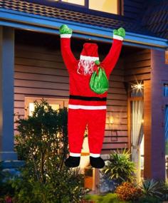img 3 attached to 5.6FT Hanging Santa Claus Christmas Decorations For Outdoor Gutter Roof Chimney Tree - Perfect Xmas Holiday Ornament By AISENO