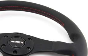 img 1 attached to 🚗 Black Leather Steering Wheel (350 mm) with MOMO TUN35BK0B Tuner