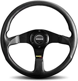 img 4 attached to 🚗 Black Leather Steering Wheel (350 mm) with MOMO TUN35BK0B Tuner