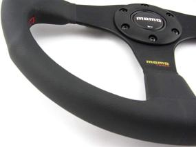 img 2 attached to 🚗 Black Leather Steering Wheel (350 mm) with MOMO TUN35BK0B Tuner