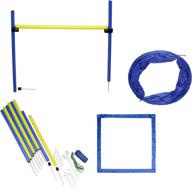 mimu full length dog agility training equipment kit - 5-foot tunnel, 8 weave poles, 1 jump logo