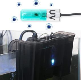 img 4 attached to 🐠 3W Mini Aquarium Lamp with Timer - Submersible Green Light for Filter Area, Ideal for 5-55 Gallon Fish Tank, Pond Water Clarifier